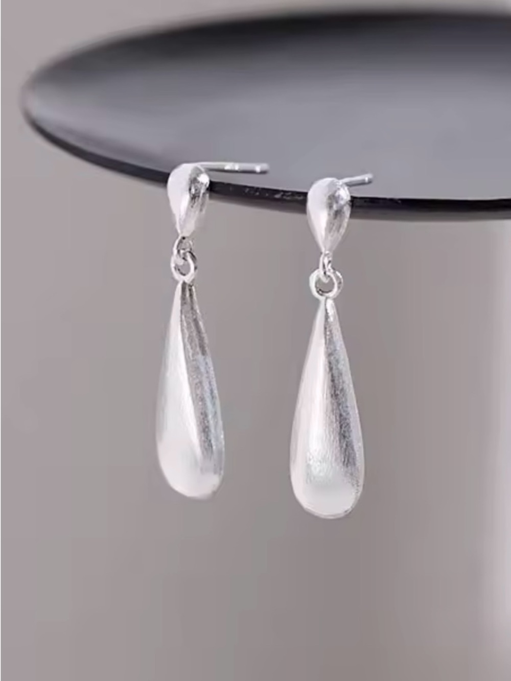 New Brushed Silver Earrings
